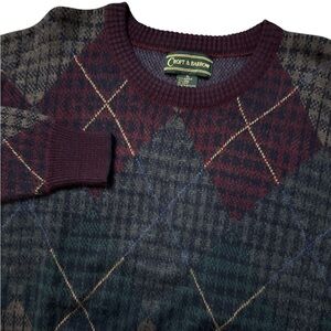 Vintage Croft & Barrow Men’s Sweater Wool Blend Size XL Multicolored Retro Style